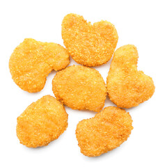 Tasty nuggets on white background