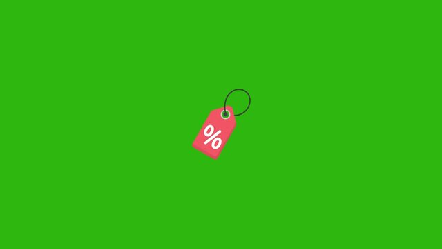 Price Tag  icon animation.can be use as video for your project and explainer video.isolated on green background.Price Tag  icon with circle burst effect.