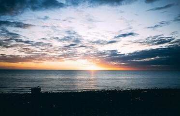 Obraz premium Dark clouds over a British coastline