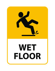 Fototapeta na wymiar wet floor sign on white background 