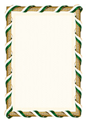 Vertical  frame and border with Pakistan flag