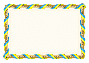 Horizontal  frame and border with Palau flag