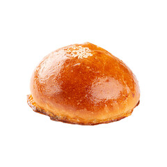 Isolated orinetal puff pies with meat filling echpochmak on the white background