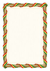 Vertical  frame and border with Ghana flag