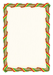 Vertical  frame and border with Guinea-Bissau flag