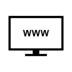internet web with monitor icon vector