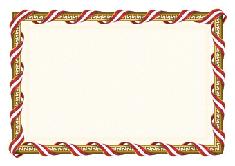 Horizontal  frame and border with Latvia flag