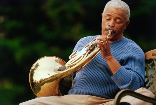 Man playing French horn