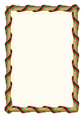 Vertical  frame and border with Malawi flag