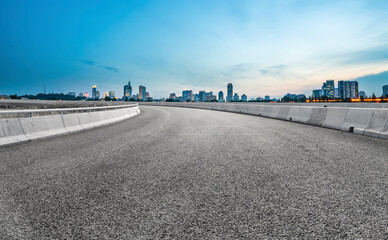 Roads and architectural landscape of modern Chinese cities.