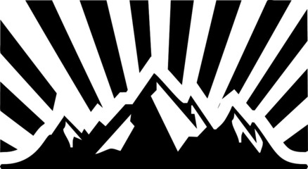 vintage mountain logo and illustration