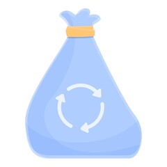 Biodegradable plastic closed bag icon. Cartoon of biodegradable plastic closed bag vector icon for web design isolated on white background