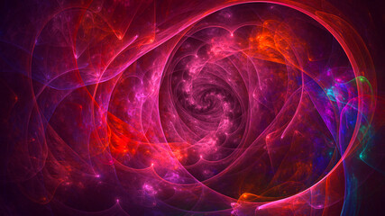 3D rendering abstract multicolor fractal light background