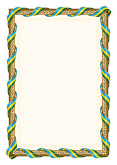 Vertical  frame and border with Rwanda flag
