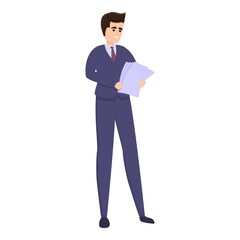 Contract agent icon. Cartoon of contract agent vector icon for web design isolated on white background