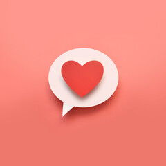 red heart on a red background