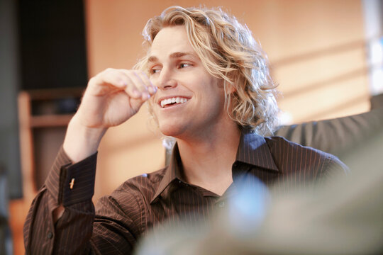 Smiling Caucasian businessman