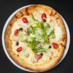 fresh italian pizza, top view
