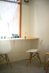 room interior with ice coffee 