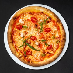 fresh italian pizza, top view