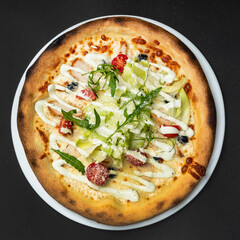 fresh italian pizza, top view