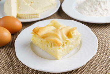 cheese pie on the table
