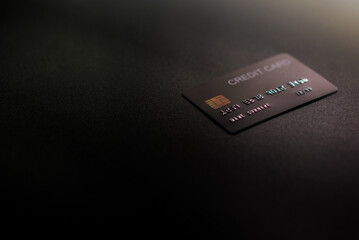 Focus Close-up credit cards cards with a black background