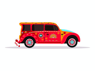 Pakistani truck art on vehicle vector illustration design