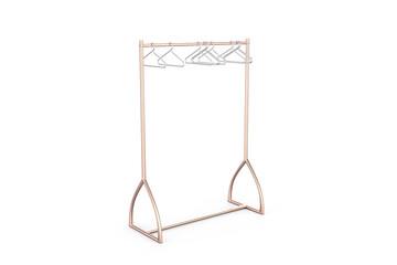 Metal Clothing Display Rack Garment Shop Store Fixtures Retail Display Stand for Hanging Clothes. 3d illustration