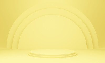 3D yellow geometric stage podium
