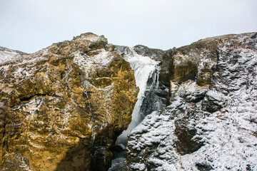 Winter landscape in southern Iceland, Northern Europe
