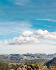 Mountains on a sunny day in the Sierra de Grazalema In Spain