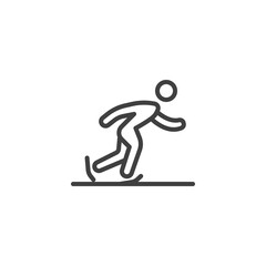Ice skating line icon. linear style sign for mobile concept and web design. Winter skating outline vector icon. Symbol, logo illustration. Vector graphics