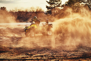 Cross-country quad bike race, extreme sports