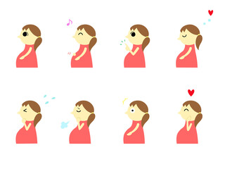 妊婦アイコン（サイドテールの女性）