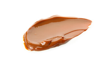 Caramel condensed milk isolated on white background