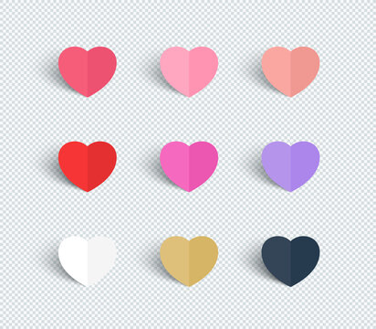 Love Heart Shapes Paper Valentines Day Decoration Set