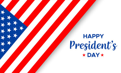 Obraz premium Happy President's Day Handwritten Text With USA National Flag. Vector Illustration