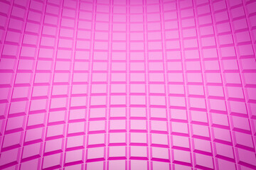 3d illustration pink  pattern, cell in geometric ornamental style from stripes . Abstract  geometric background, texture  .  unusual fence on an orange background