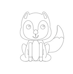children's drawing of baby fox on white background
