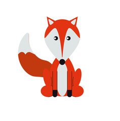 children's drawing of baby fox on white background