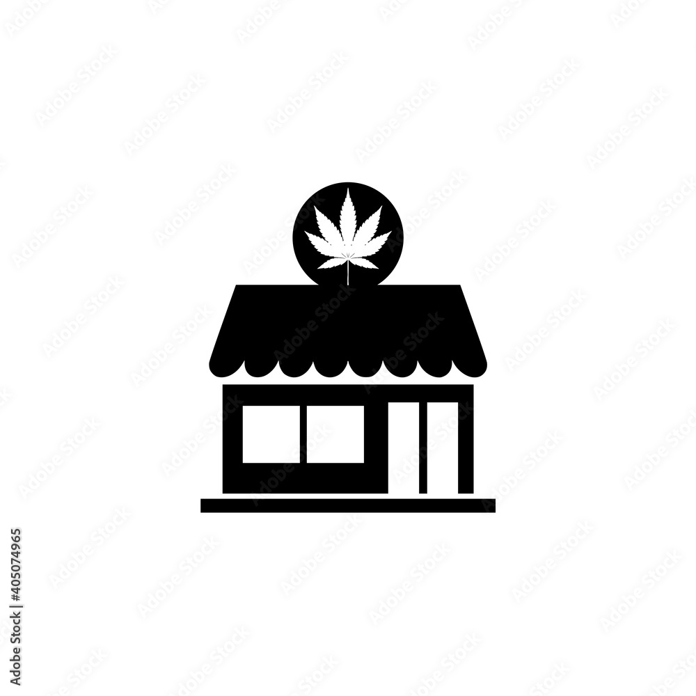 Poster Cannabis store icon isolated on white background