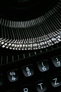 close up of an typewriter