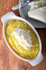 Hosmerim; traditional cheese halva with clotted cream.