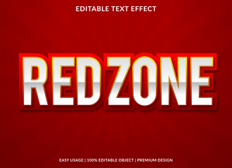 red zone text effect with bold style use for product brand and business logo 