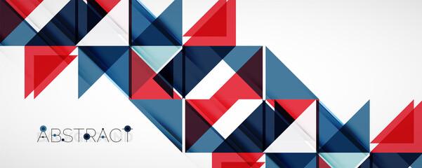 Fototapeta premium Set of vector triangle geometric backgrounds. Vector illustration for covers, banners, flyers and posters and other designs