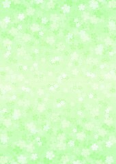 かわいい花が咲く新緑の背景イラスト no.10