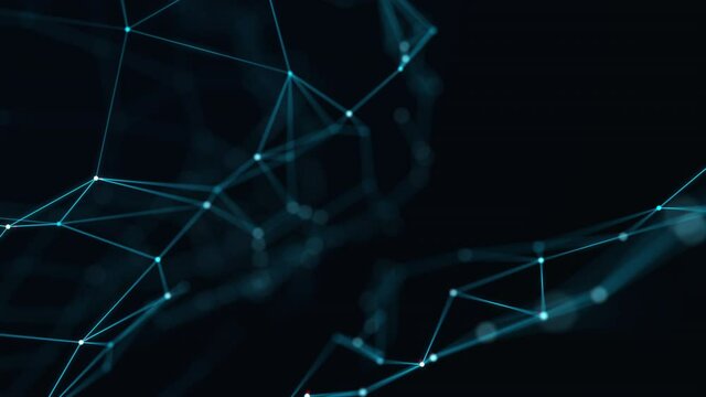Abstract futuristic 3d rendered Video background Digital technology transformation connection moving Flicker dots and lines seamless loop.