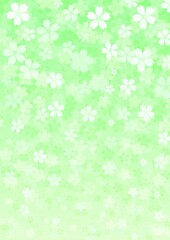 かわいい花が咲く新緑の背景イラスト no.06
