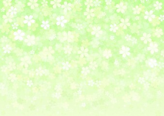 かわいい花が咲く新緑の背景イラスト no.01